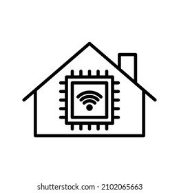icono de inicio inteligente. signo de tecnología residencial inteligente. diseño de símbolos de hogar inteligente. Ilustración vectorial.