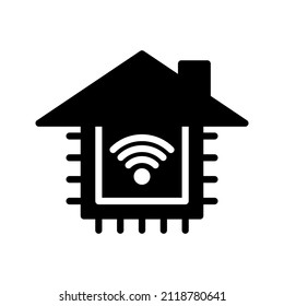 icono de inicio inteligente. signo de tecnología residencial inteligente. diseño de símbolos de hogar inteligente. Ilustración vectorial.