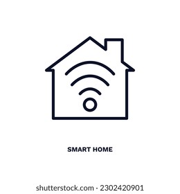 smart home icon. Thin line smart home icon from ai and future technology collection. Outline vector isolated on white background. Editable smart home symbol can be used web and mobile