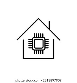 Smart home icon vector. Smart house illustration sign. technology symbol or logo.