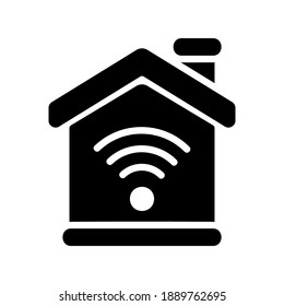 Smart Home icon vector illustration in solid style about internet of things for any projects, use for website mobile app presentation
