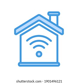 Smart Home icon vector illustration in blue style about internet of things for any projects, use for website mobile app presentation