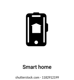 Smart home icon vector isolated on white background, logo concept of Smart home sign on transparent background, filled black symbol