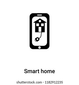 Smart home icon vector isolated on white background, logo concept of Smart home sign on transparent background, filled black symbol