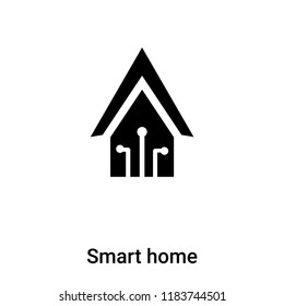 Smart home icon vector isolated on white background, logo concept of Smart home sign on transparent background, filled black symbol