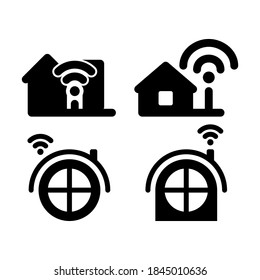 icono del hogar inteligente con cuatro estilos diferentes