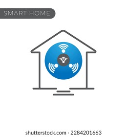 smart home icon with wireless connectivity