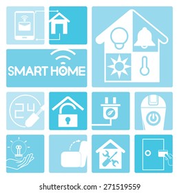 smart home icons, home automation concept