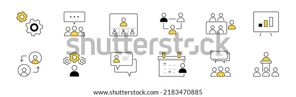 Smart home icons. Internet of things, wireless\
technologies concept. Vector outline symbols of laptop, mobile\
phone, headphones, electric kettle, lamp and camera with remote\
control
