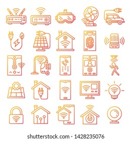 Smart home icons pack. Isolated smart home symbols collection. Graphic icons element