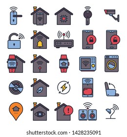 Smart home icons pack. Isolated smart home symbols collection. Graphic icons element