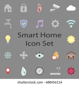 Smart home icons set. Flat vector elements for your design, infographic, web site.