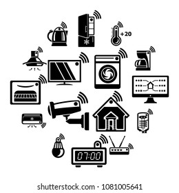 Smart home icons set. Simple illustration of 16 smart home vector icons for web