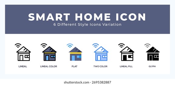 Conjunto de iconos de casa inteligente de Ilustración vectorial simple.