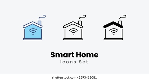 Smart Home icons vector set stock illustration.
