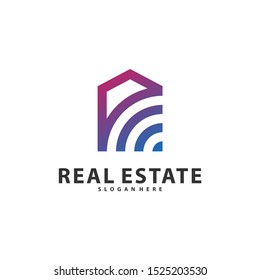 Smart Home Idea logo template, Tech City logo designs concept, Real Estate logo Vector Illustration