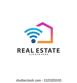 Smart Home Idea logo template, Tech City logo designs concept, Real Estate logo Vector Illustration