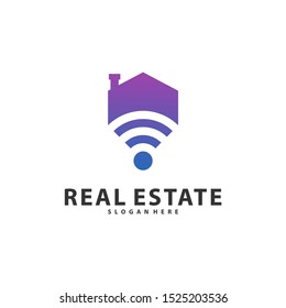 Smart Home Idea logo template, Tech City logo designs concept, Real Estate logo Vector Illustration