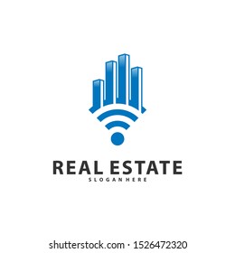 Smart Home Idea logo template, Tech City logo designs concept, Real Estate logo Vector Illustration