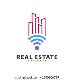 Smart Home Idea logo template, Tech City logo designs concept, Real Estate logo Vector Illustration