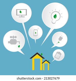 Smart Home Infographics with bubble