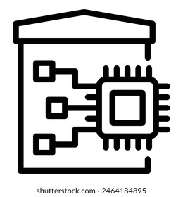 Smart home integration icon outline vector. House intelligent system. Innovative remote control tech