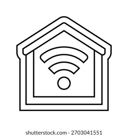 smart home integration line icon vector. smart home integration sign. isolated contour symbol black illustration