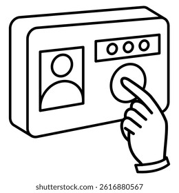 Smart Home Intercom icon represented by Automatic Home Intercom Line style.