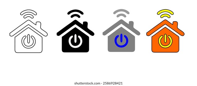 smart home internet of thing icon line connect on blue background. home automation digital technology control devices. vector illustration fantastic digital design.