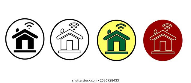 smart home internet of thing icon line connect on blue background. home automation digital technology control devices. vector illustration fantastic digital design.