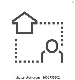Smart home and internet of thing (iot) vector icon. Digital technology to connected, control, monitoring home or house by app, wireless and network to control energy, security and automation. 48x48 px