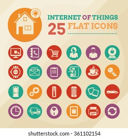 Smart home and internet of things icon set