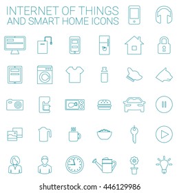 Smart Home And Internet Of Things Icon Set