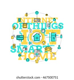 Smart Home And Internet Of Things Line Art