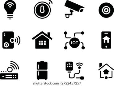 Casa Inteligente e Io T Tecnologia Ícones Internet das coisas