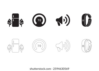 Smart Home and IoT Icons set. Editable vector icon. Perfect for web and app interfaces, presentations, info graphics, etc. 
