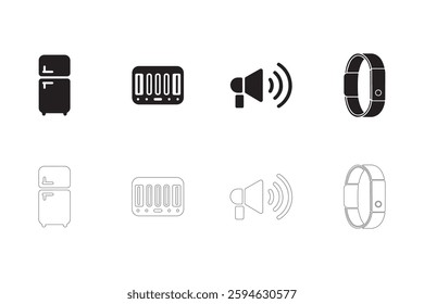 Smart Home and IoT Icons set. Editable vector icon. Perfect for web and app interfaces, presentations, info graphics, etc. 
