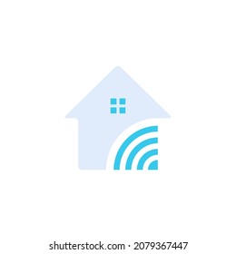 smart home IoT wi-fi flat style graphic design vector