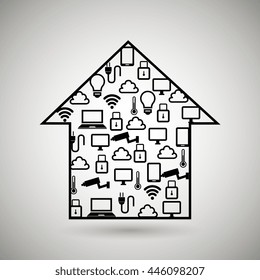 smart home with isolated icon design, vector illustration  graphic 
