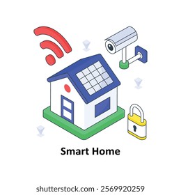 Smart Home isometric Colored illustration. EPS File stock illustration