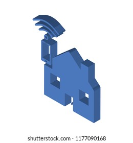 Smart home isometric left top view 3D icon