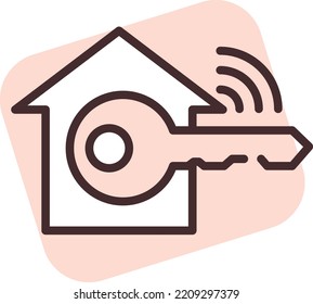 Tecla doméstica inteligente, ilustración, vector sobre fondo blanco.