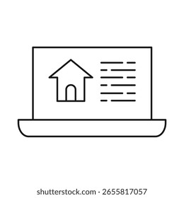 Smart Home-Laptop editierbares Strichsymbol