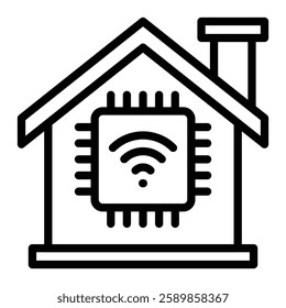 Smart Home Line Icon Design For Personal And Commercial use