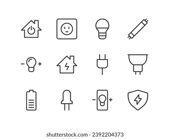 smart home line icon set with editable stroke. Outline collection of vector objects. Premium icon pack