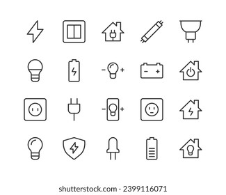 smart home line icon set with editable stroke. Outline collection of vector objects. Premium icon pack