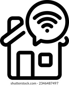 Icono de línea residencial inteligente - Icono único, vector