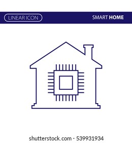 Smart home linear icon