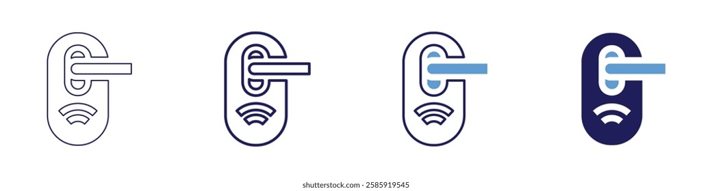 Smart home smart locks icon in 4 different styles. Thin Line, Line, Bold Line, Duotone. Duotone style. Editable stroke.
