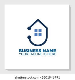 smart home logo design concept, house and technology logo inspiration